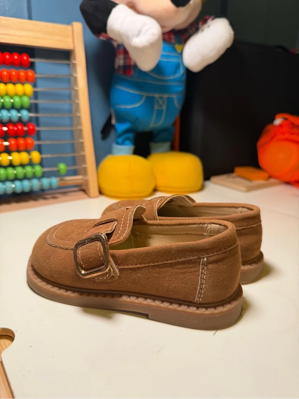 Kids Brown Suede Loafers